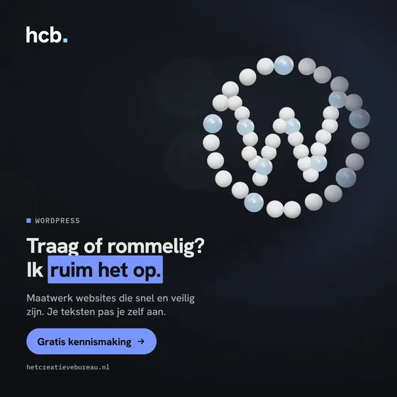 Advertentie van Het Creatieve Bureau: Traag of rommelig? Ik ruim het op.