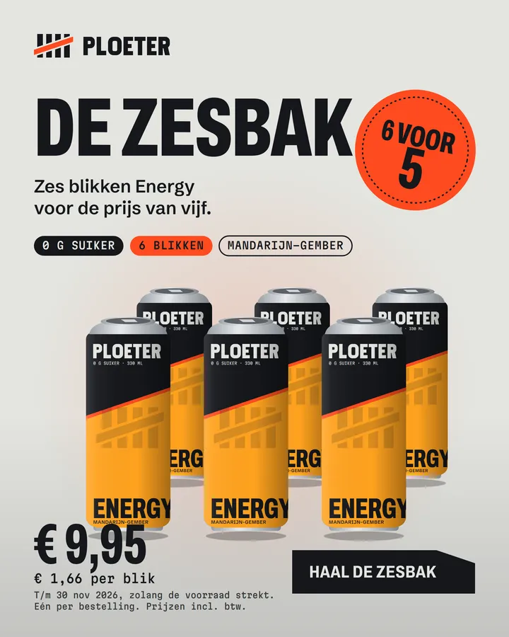 Advertentie van Ploeter: De Zesbak: zes blikken voor de prijs van vijf.
